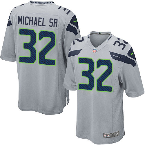 Men's Game Christine Michael Sr Nike Jersey Grey Alternate - #32 NFL Seattle Seahawks